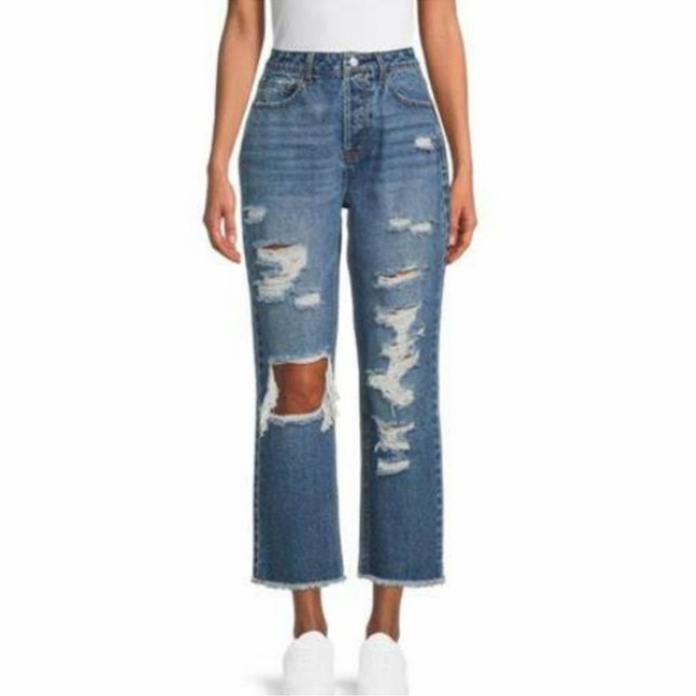 Vanilla Star 90's Boyfriend Jeans Size 21 Straight Super‎ High Rise Button Fly